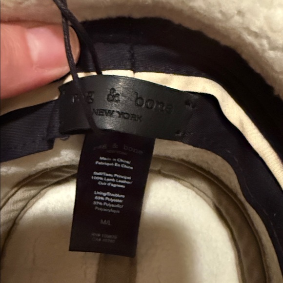 rag & bone womens leather & shearling pilot cap - Picture 8 of 10